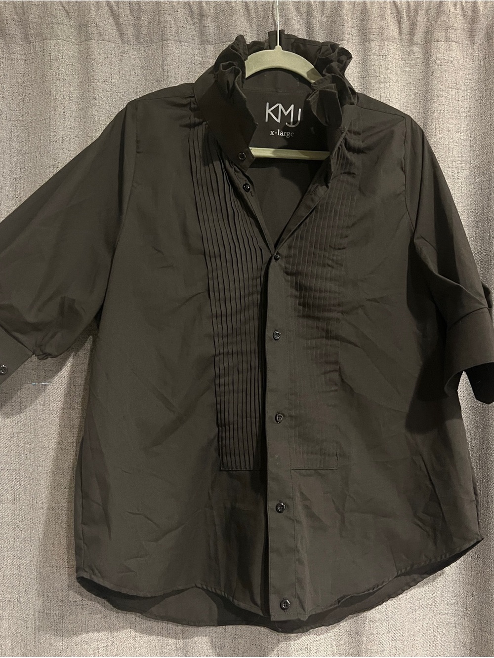 Kate McHale Jensen, Bontina Tux Ruffle Blouse, XL